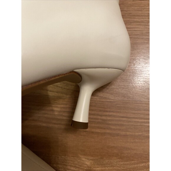 NEW A New Day Lonnie White Faux Leather Kitten Heel Ankle Boots Women Size 7 - Picture 14 of 16